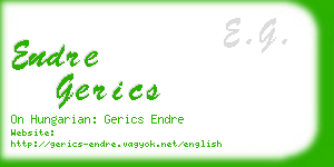 endre gerics business card
